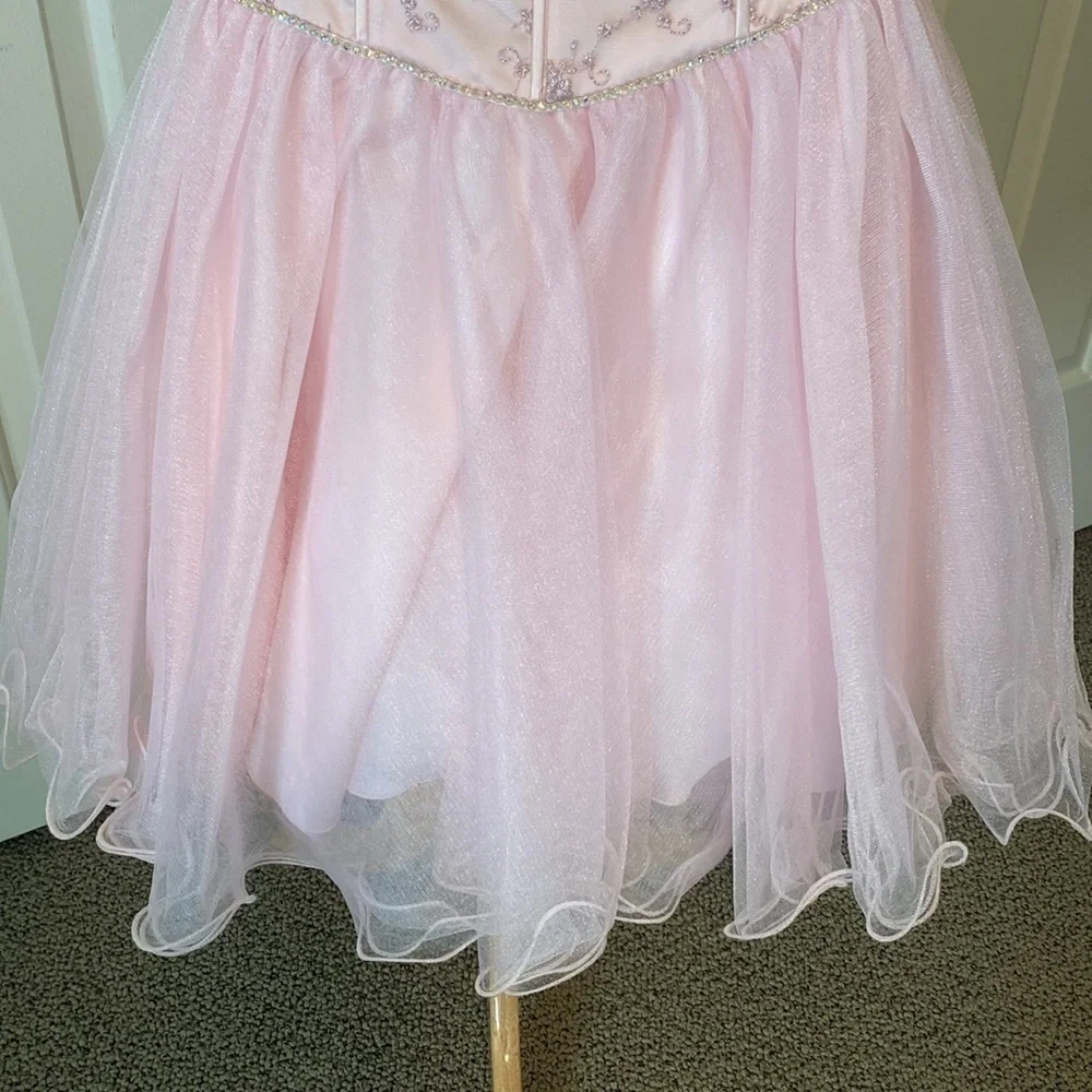 Girls Strapless Pink Party Dress, Size Girl's Medium - Worn One Time in EUC